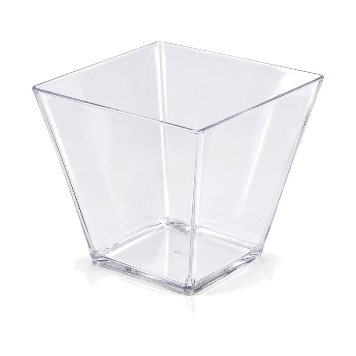 Verrine plastique PS transparente carrée sans couvercle "Quadra" - 200 ml - 7,2 cm x 7,2 cm x 7,2 cm