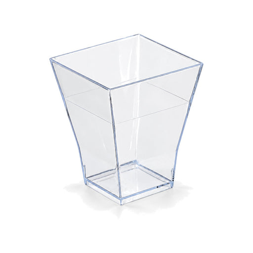 Verrine pyramidale plastique PS transparente « Taïti » - 120 ml - 5 cm x 5 cm x 7 cm