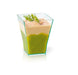 Verrine pyramidale plastique PS transparente verte ?Taïti? 60 ml 4,5 x 4,5 x 5,5 cm x 30 unités