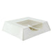 Boîte pâtissière carton blanc avec couvercle attaché à fenêtre 14 cm x 14 cm x 4 cm - 180 unités