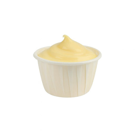 Pot papier plissé blanc avec boîte distributrice 30 ml - Ø 4,4 cm - H 2,8 cm - 200 unités