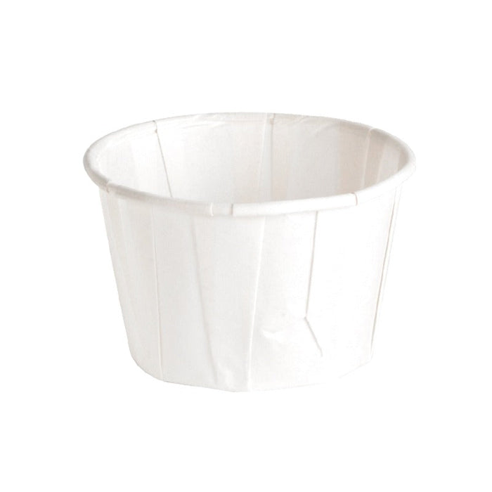 Pot papier plissé blanc avec boîte distributrice 60 ml - Ø 5,4 cm - H 3,5 cm - 200 unités