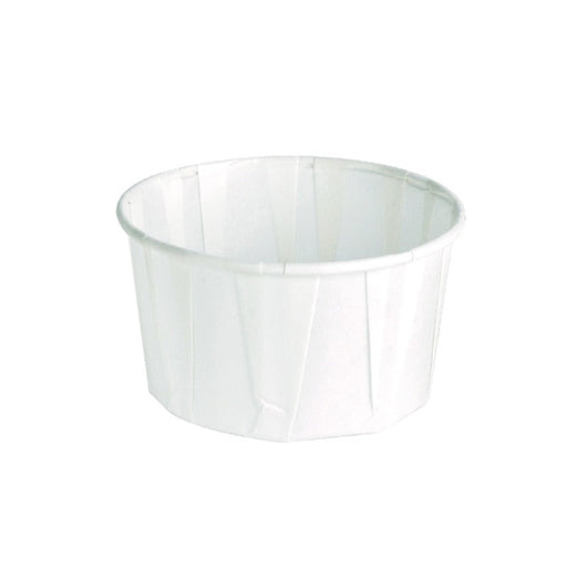 Pot papier plissé blanc 95 ml - Ø 6,7 cm - H 3,7 cm - 250 unités