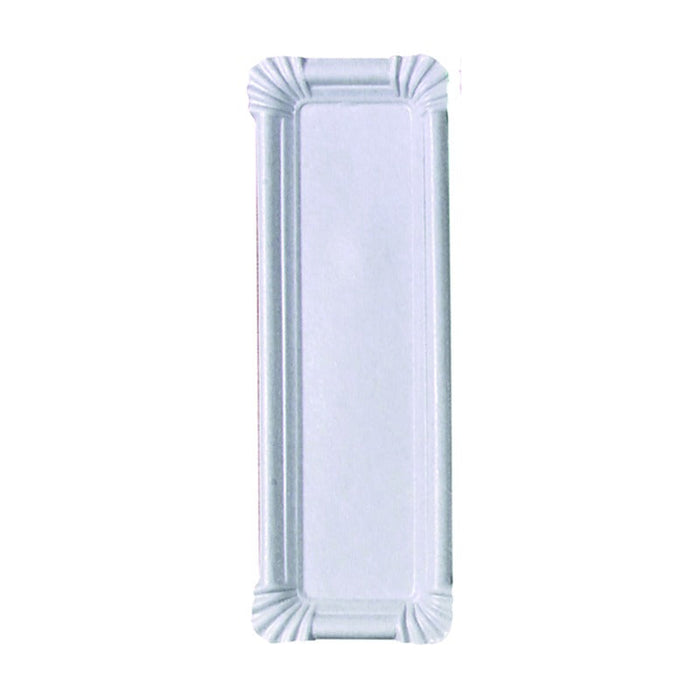 Assiette rectangulaire en carton recyclé blanc 23 cm x 8 cm - 250 unités