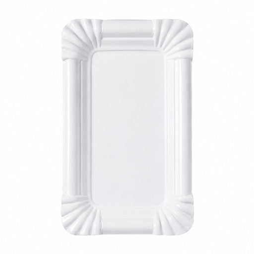 Assiette rectangulaire carton blanche 16 x 10,5 cm x 100 unités