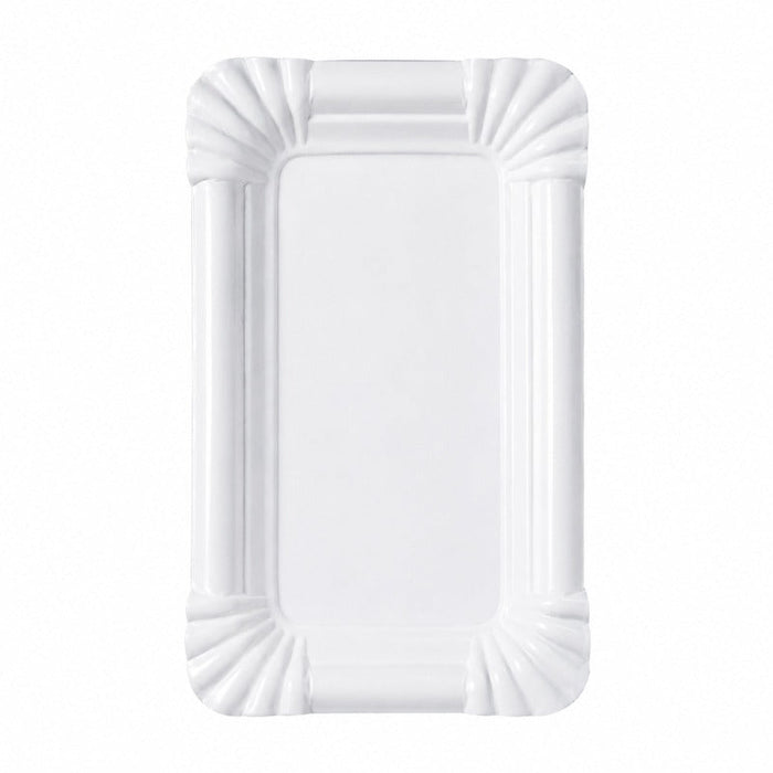Assiette rectangulaire carton blanche 16 x 10,5 cm x 100 unités