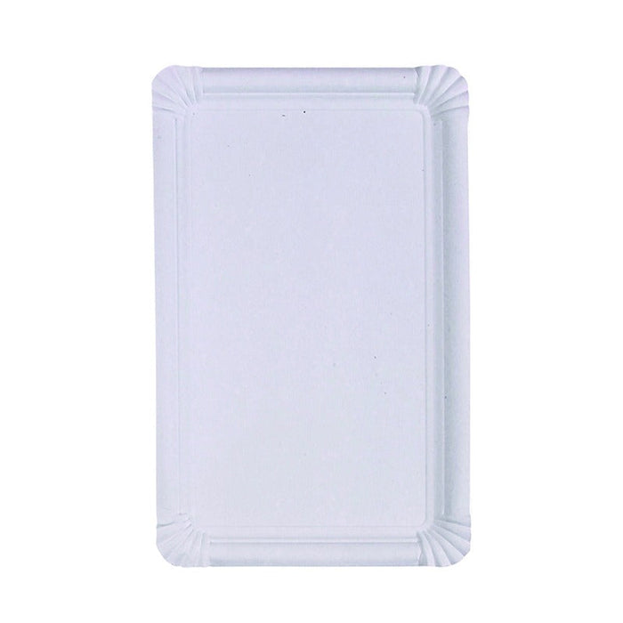 Assiette rectangulaire en carton recyclé blanc 33 cm x 19 cm - 250 unités