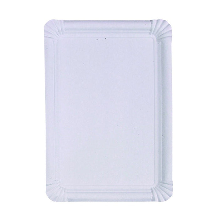 Assiette rectangulaire en carton recyclé blanc 33 cm x 23 cm - 125 unités
