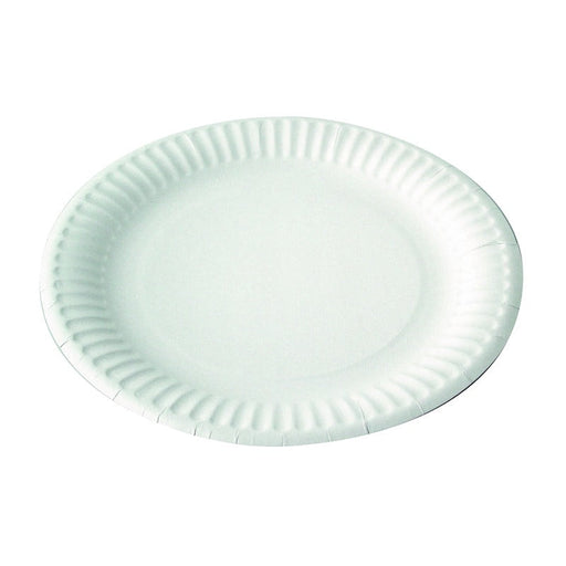 Assiette ronde en carton blanc - Ø 23 cm - 100 unités
