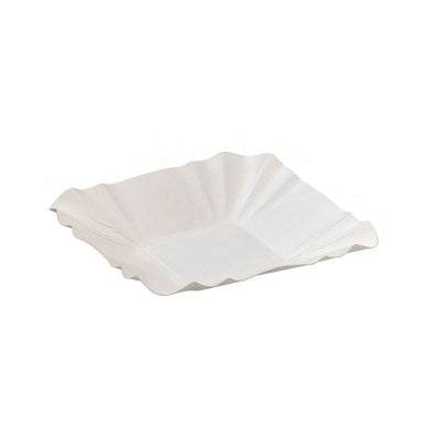 Assiette barque en carton blanc 10,8 cm x 10,8 cm x 2 cm - 250 unités