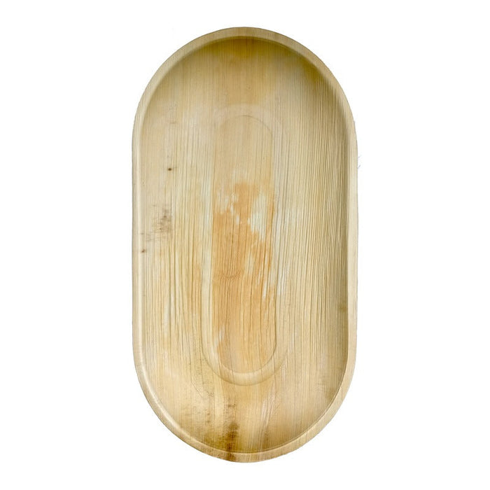Plateau ovale en palmier 55,5 x 30 x 2,5 cm - 10 unités