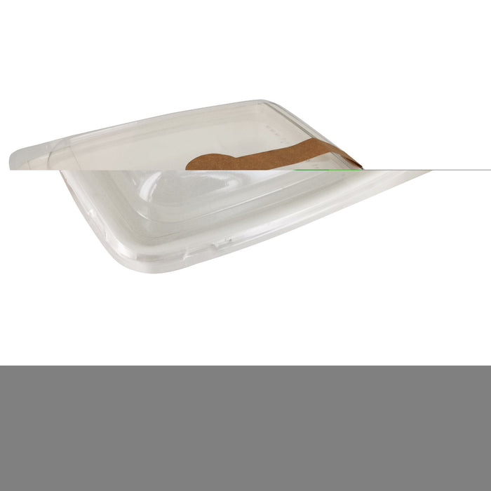Saladier carré blanc en pulpe sans couvercle - 1000 ml - 23,5 cm x 23,5 cm x 2,8 cm - 25 unités