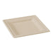 Assiette carrée brune en pulpe - 26 cm x 26 cm - 125 unités
