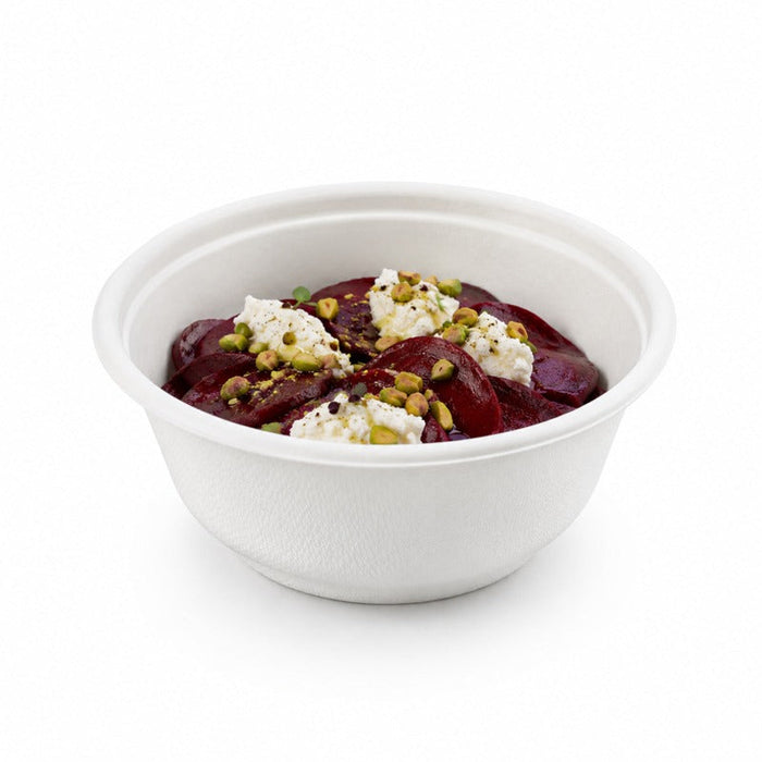 Round white pulp bowl - 350 ml - Ø 13.5 cm - H 4.8 cm - 500 pcs