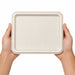 Couvercle en pulpe pour plateau repas 5 compartiments - 30 cm x 24,4 cm x 3,7 cm - Compatible avec 210APUBR5C - en main