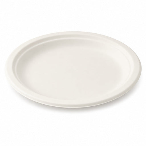 Assiette ovale blanche en pulpe - 26 cm x 19,5 cm - 25 unités