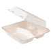 Coquille blanche en pulpe 3 compartiments - 23,1 cm x 22,4 cm x 8 cm - 50 unités
