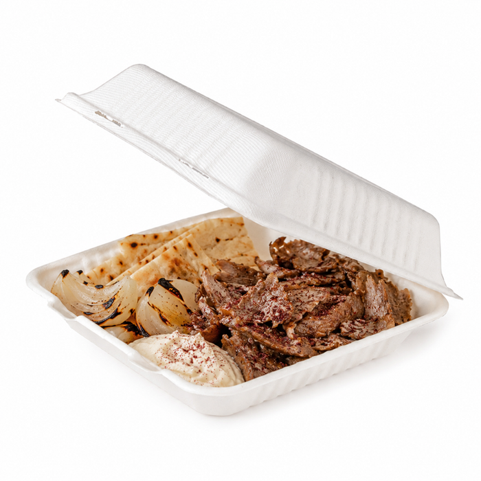 Coquille blanche en pulpe - 1400 ml - 23,4 cm x 23,1 cm x 8 cm - 50 unités