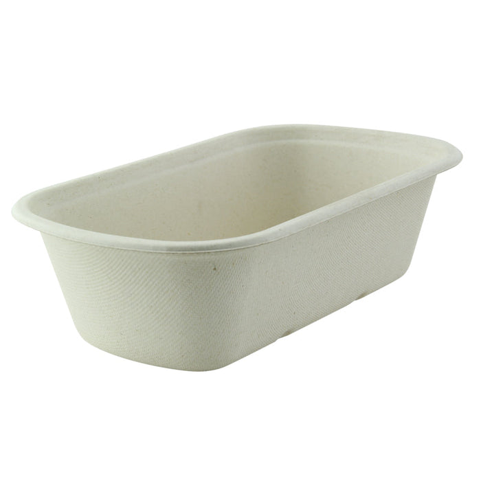 Boîte rectangulaire brune en pulpe 1150 ml 23 cm x 13,5 cm x 6,5 cm - 125 unités