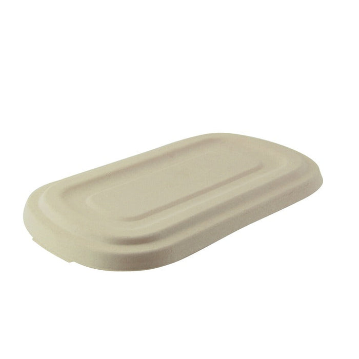 Couvercle rectangulaire brun en pulpe 26,9 cm x 13,9 cm x 1,6 cm - 125 unités