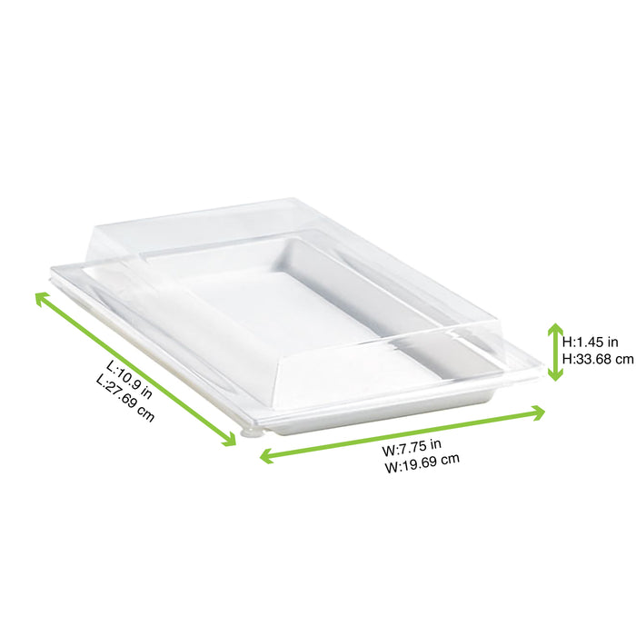 Couvercle PET transparent pour plateau "Atlas" 27,2 cm x 19,3 cm x 3,3 cm - 100 unités