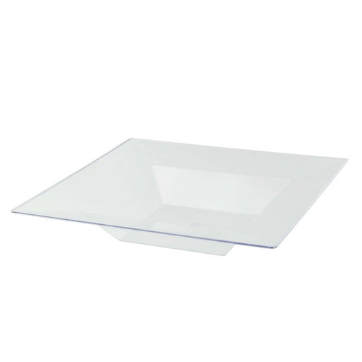 Assiette carrée creuse réutilisable givrée en plastique PP micro-ondable - 350 ml - 21,5 cm x 21,5 cm - 10 unités