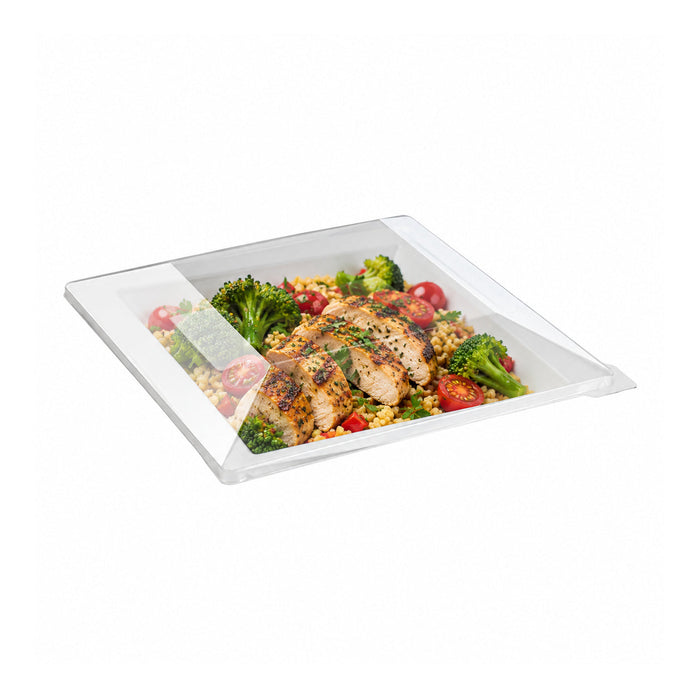 Couvercle PET transparent 24,5 cm x 24,5 cm x 3 cm - Compatible avec 210AQ2424 - 60 unités