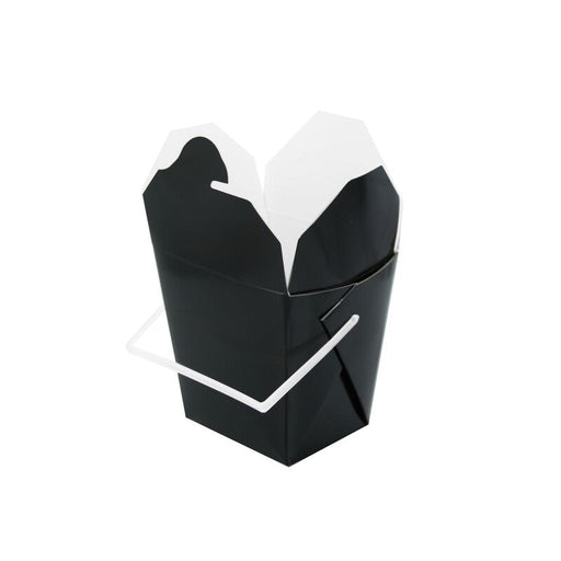 Boîte carré noir avec anse 415 ml 9,2 cm x 7,4 cm x 9 cm - 50 unités