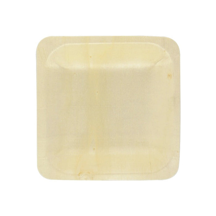 Assiette carrée en bois "Scandinavie" 11,5 cm x 11,5 cm x 1,7 cm - 50 unités