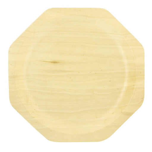 Assiette octogonale en bois "Scandinavie" 26 cm x 22 cm - 10 unités