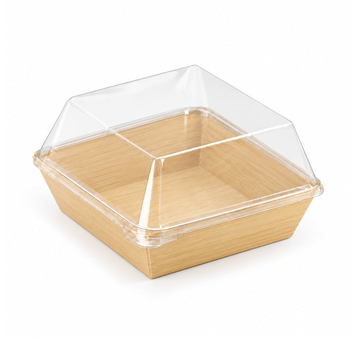 Couvercle PET transparent "Scandinavie" 11 cm x 11 cm x 4 cm - Compatible avec 210BBA1111, 210BBA1112 - 100 unités