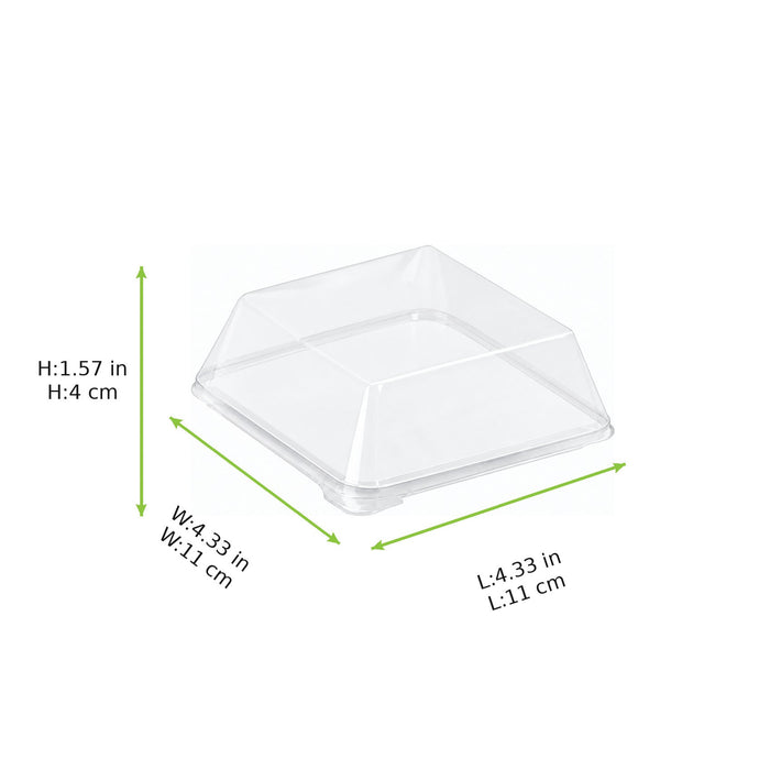 Couvercle PET transparent "Scandinavie" 11 cm x 11 cm x 4 cm - Compatible avec 210BBA1111, 210BBA1112 - 100 unités