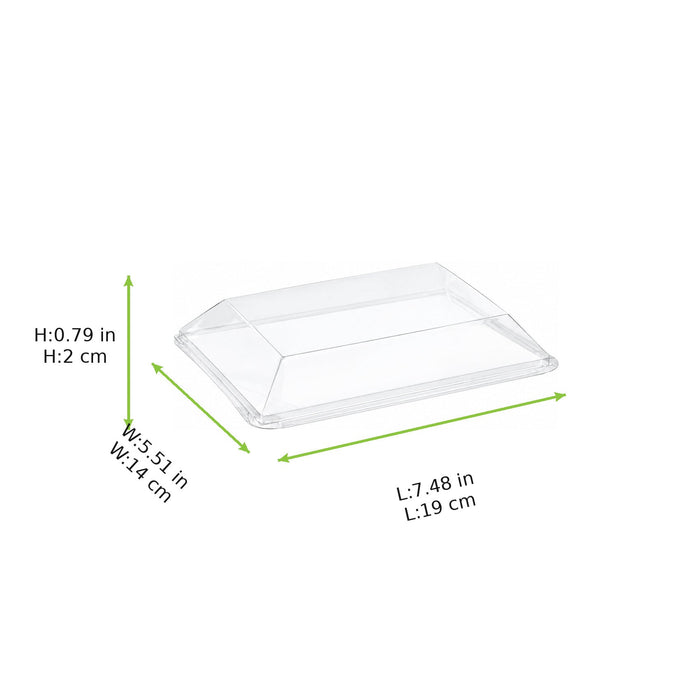 Couvercle PET transparent "Scandinavie" 19 cm x 14 cm x 2 cm - Compatible avec 210BBA1914, 210BBA191418 - 100 unités
