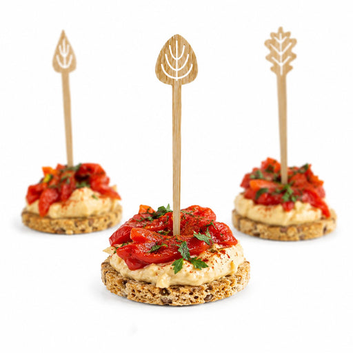 Pique bambou décor feuilles assorties - 10,5 cm - en situation
