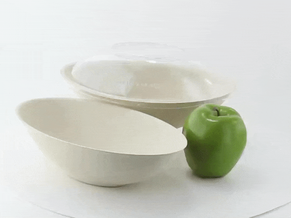 Bol ovale brun en pulpe "BioNChic" - 1000 ml - 24 cm x 14,5 cm - H 6,3 cm - 125 unités