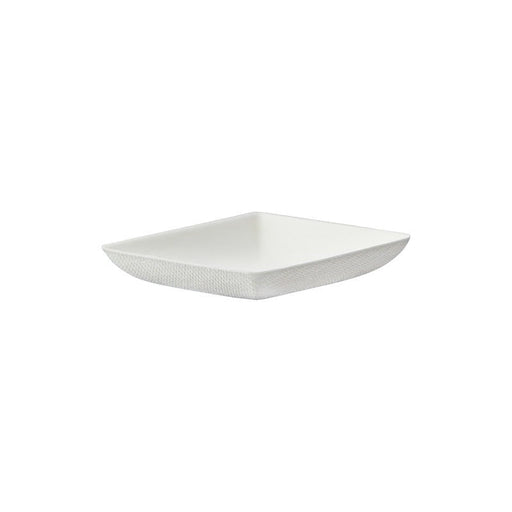 Assiette carrée blanche en pulpe "BioNChic" - 6,5 cm x 6,5 cm - 300 unités