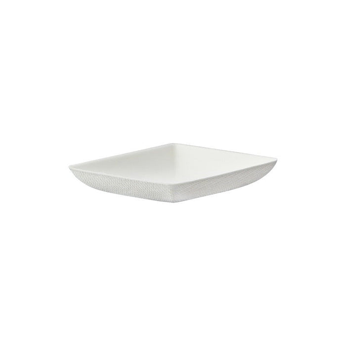 Assiette carrée blanche en pulpe "BioNChic" - 6,5 cm x 6,5 cm - 300 unités
