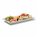 Assiette rectangulaire blanche en pulpe "BioNChic"  - 18 cm x 9 cm - 100 unités