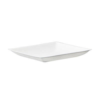 Assiette carrée blanche en pulpe "BioNChic"  - 9 cm x 9 cm - 100 unités