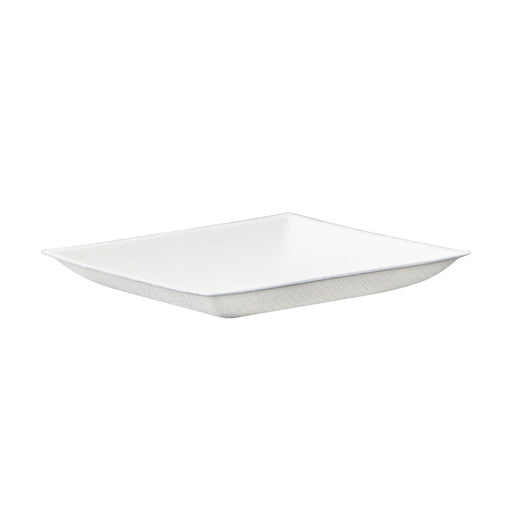 Assiette carrée blanche en pulpe "BioNChic"  - 9 cm x 9 cm - 100 unités