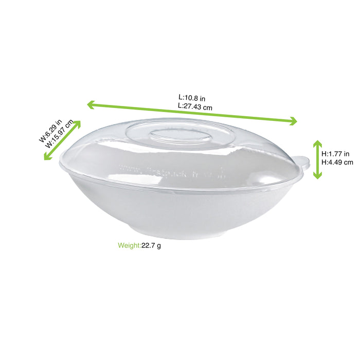 Couvercle PET transparent "BioNChic" 27,5 cm x 16 cm x 4,5 cm - Compatible avec 210BCHIC1500BRF, 210BCHIC1500, 210BCHIC1500BR - 50 unités
