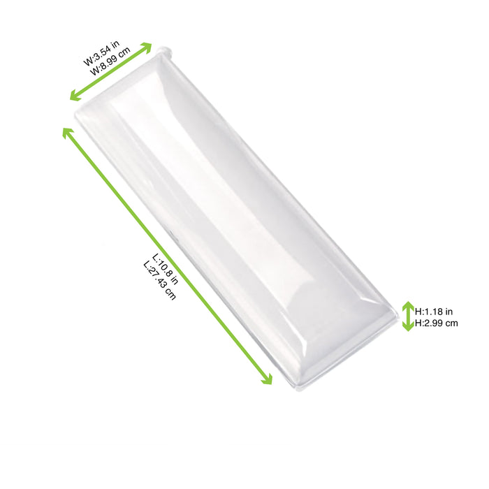 Couvercle PET transparent "BioNChic" 27,5 cm x 9 cm x 3 cm - Compatible avec 210BCHIC279, 210BCHIC279F - 100 unités
