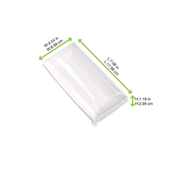 Couvercle PET transparent "BioNChic" 18 cm x 9 cm x 3 cm - Compatible avec 210BCHIC90180, 210BCHIC90180F - 50 unités