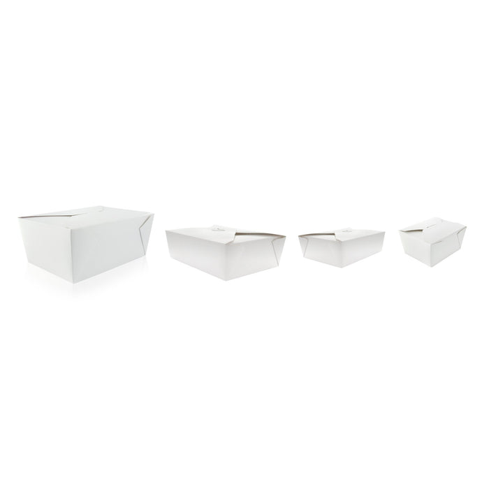 Boîte repas carton blanc - 750 ml - 13 cm x 10,5 cm x 6,5 cm - 25 unités