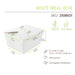 Boîte repas carton blanc - 750 ml - 13 cm x 10,5 cm x 6,5 cm - 25 unités