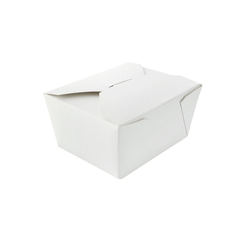 Boîte repas carton blanc - 750 ml - 13 cm x 10,5 cm x 6,5 cm - 25 unités