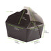 Boîte repas carton noir 1450 ml 21,5 cm x 16 cm x 5 cm - 50 unités