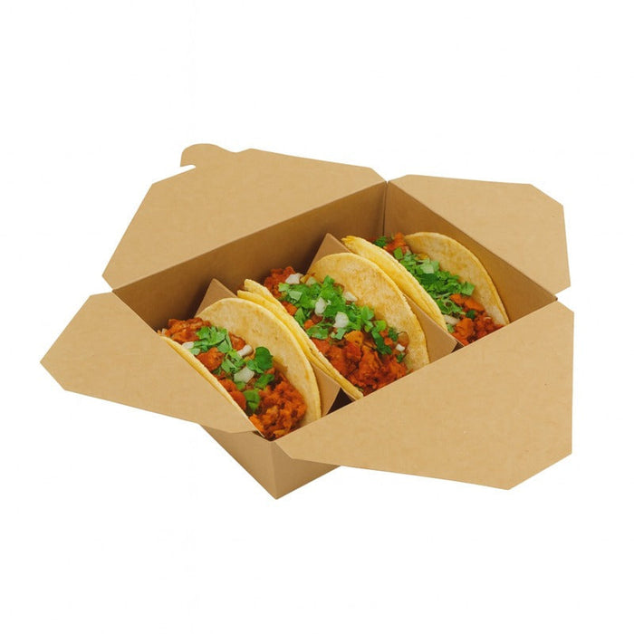 Boîte repas carton kraft laminé 2000 ml 21,8 cm x 16 cm x 6,3 cm - 50 unités