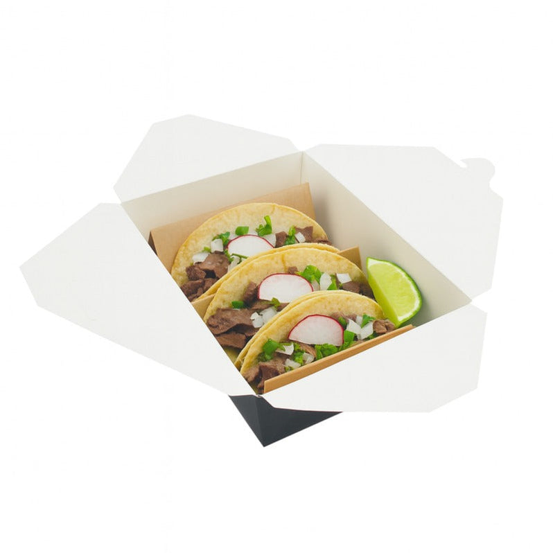 Black cardboard meal box - 2000 ml - 21.5 cm x 16 cm x 6.5 cm - 200 pc ...