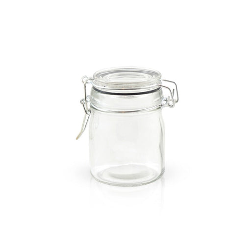 Mini bocal en verre avec joint silicone noir 150 ml - Ø 5,9 cm - H 9,5 cm - 12 unités